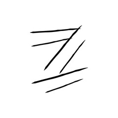 Hand drawn z letter font style for decorative, poster, logo.
