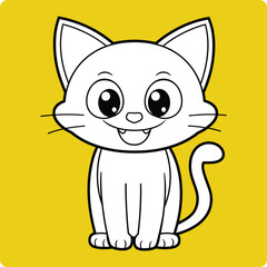 Cute Cat Character Illustration Vector Design v09