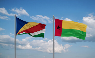 Guinea-Bissau and Seychelles flags, country relationship concept
