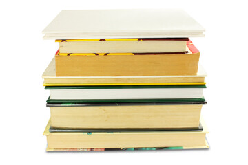 Group of old Various books isolated cutout in transparent background,png format 