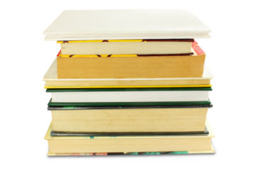Group of old Various books isolated cutout in transparent background,png format 
