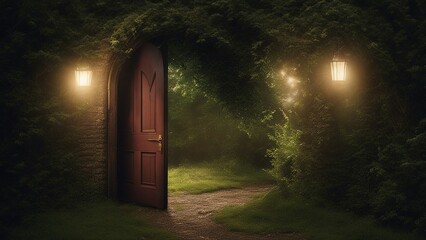 door in the night _A poem with a door to fairy land and a rhyme. The poem is composed with rhythm and sound  - obrazy, fototapety, plakaty
