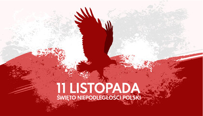 11 Listopada, Święto niepodległości Polski - baner, ilustracja wektorowa	 - obrazy, fototapety, plakaty