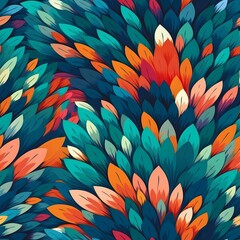 Abstract colorful background of leaves arranged in a symmetrical pattern , clean design background luxurious