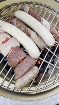 Backyard BBQ - Grilling a Delicious Barbecue on a Portable Grill