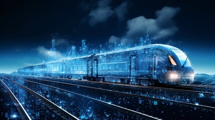 transparent train and railway tracks