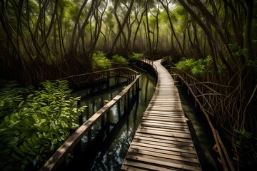 Fototapeta premium wooden bridge in the forest
