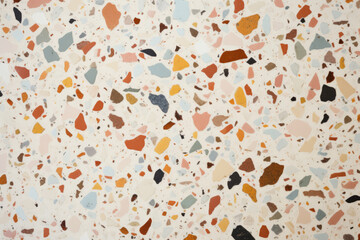 Terrazzo marble texture. Mosaic floor with natural stones. Generative AI