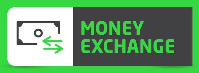 Money Exchange flat icon web, app, ui ux, mall sign, door label, vector design element, digital, print