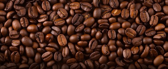 Fototapeta premium coffee beans background, image of background image, in the style of repetitive, rounded. generative AI