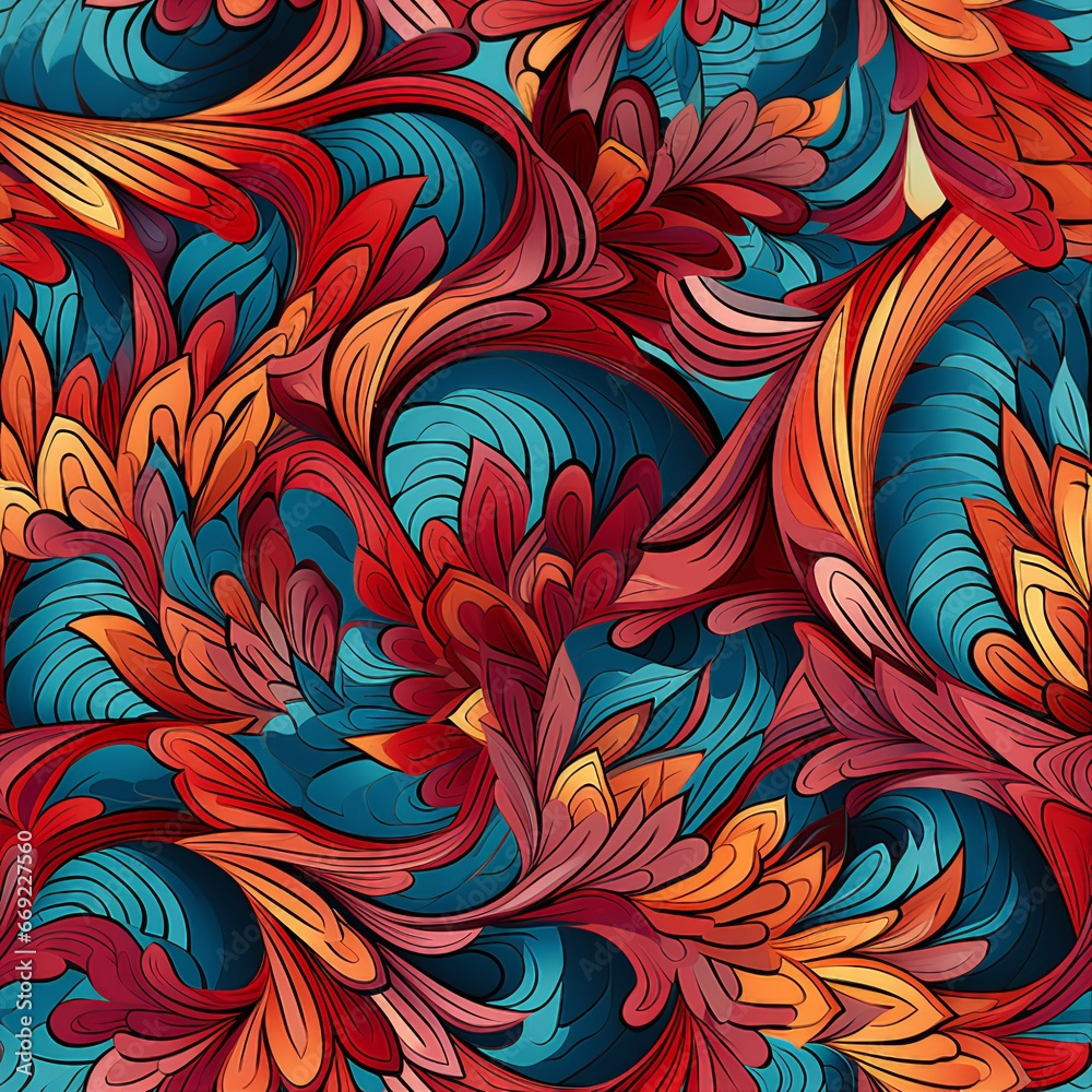 Poster intricate kaleidoscope spirals pattern