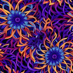 Intricate Kaleidoscope Spirals Pattern