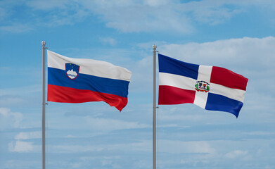 Belgium and Slovenia flags, country relationship concept