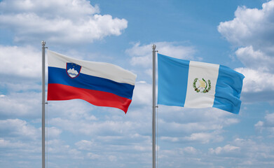 Guatemala and Slovenia flags, country relationship concept