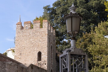 Old plaster sculptures and bas-reliefs, wall texture and patterns. Elements of architectural decorations of buildings. On the streets in Istanbul, public places.