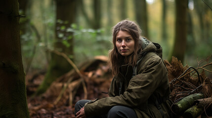 portrait of a person in the woods