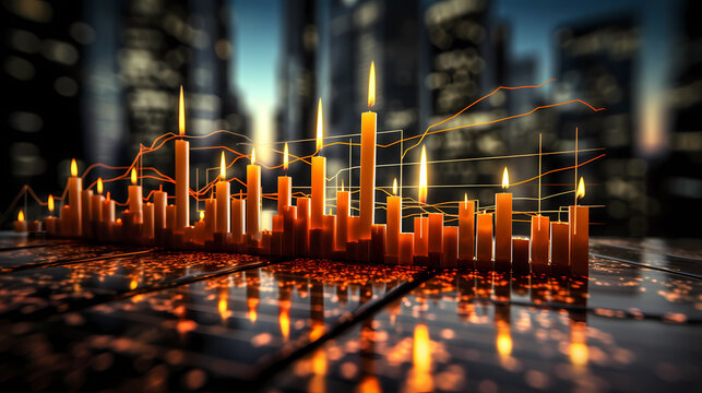 Chart graphs of the stock market representing our economy