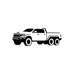 vector truck double wheel on white background. use for logo or illustration