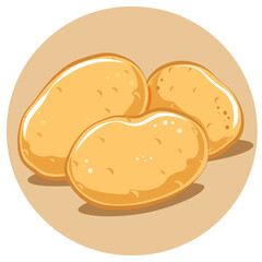 Potatoes vector on white background. Flat illustration