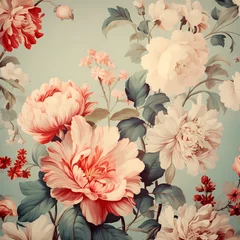 Behang Vintage, boho wallpaper, background, Japandi style © Justyna