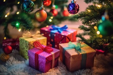 christmas tree and gifts