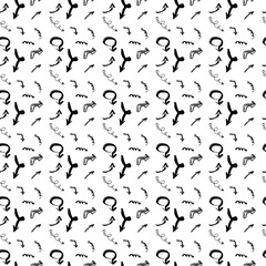 seamless pattern simple ink drawing shapes 