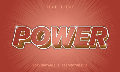 Vector 3d power text effect editable premium vector