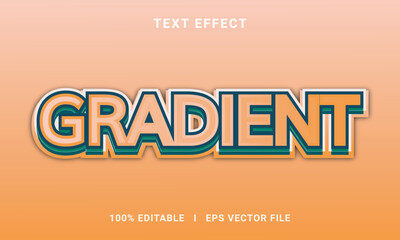 Vector 3d gradient text effect editable premium vector