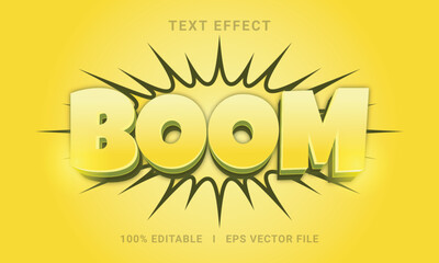 Vector 3d boom text effect editable premium vector