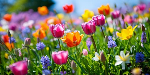 Tulips. Beautiful bouquet of tulips. colorful tulips. tulips in spring,colourful tulip