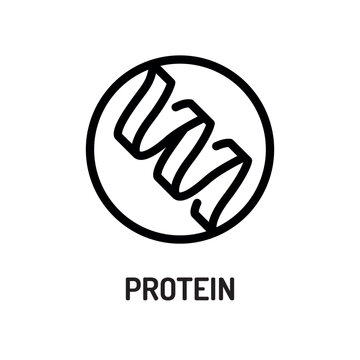 Protein line black icon. Nutrition facts.
