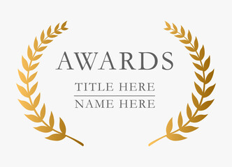 Awards Golden Leafs Award flat icon web, app, ui ux, mall sign, door label, vector design element, digital, print