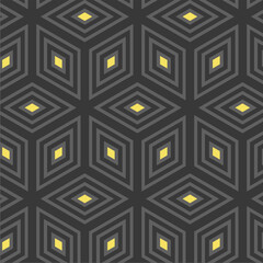Seamless pattern with shapes, hexagon pattern in repeat