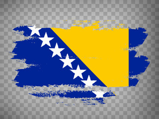 Flag Bosnia and Herzegovina, brush stroke background.  Flag Bosnia and Herzegovina Bosnia and Herzegovina on tranparent backrgound for your web site design, logo, app, UI.  EPS10.