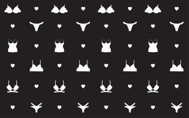 set of underwear of black and white
