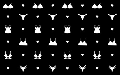 set of underwear of black and white