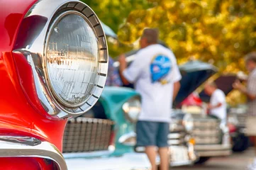 Fotobehang Amazing collection of vintage cars on display at sh © thenikonpro