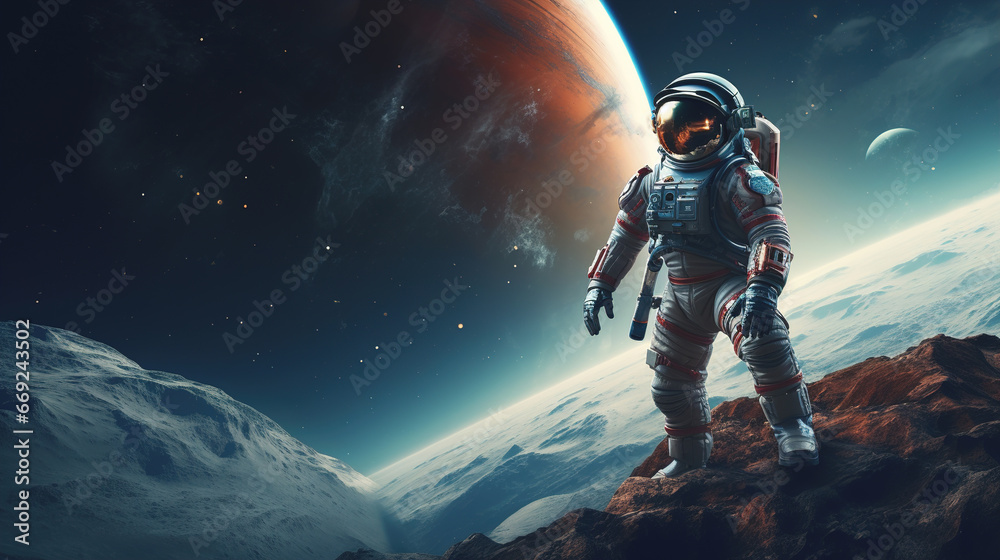 Canvas Prints astronaut on an alien planet