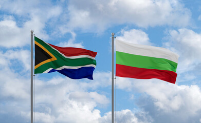 Bulgaria and South Africa flags, country relationship concept