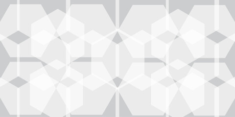 Abstract white background and white surface with hexagonal shapes showing both sides . Luxury white and gray pattern. Vector illustration mosaic design .