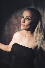 Erotic lady female model smoking