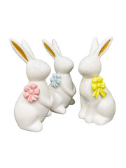  group of ceramic white hares