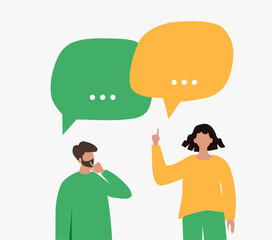 Vector silhouette of a person with a speech bubble LEarn and Education Design Elements