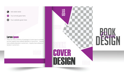 Modern book cover design template with geometric shape.