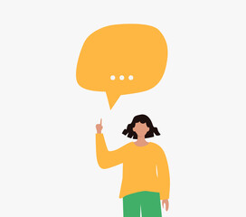 Vector silhouette of a person with a speech bubble LEarn and Education Design Elements