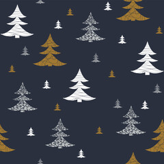 Christmas tree seamless pattern