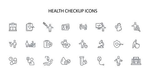 Health checkup icon. vector.Editable stroke.linear style sign for use web design,logo.Symbol illustration.