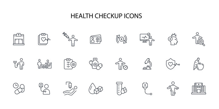 Health checkup icon. vector.Editable stroke.linear style sign for use web design,logo.Symbol illustration.