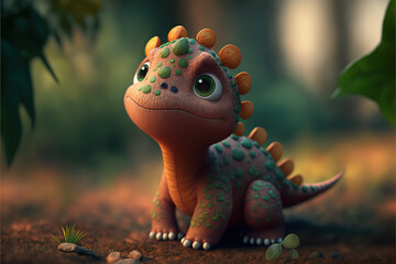 adorable baby dinosaurs, little monsters. Baby creatures. Pet.