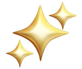 Glossy stars 3d icon isolated on white background. 3d star for website browser template concept. 3d illustration.